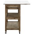 Pemberly Row Acacia Wood Kitchen Cart with Barnwood Finish