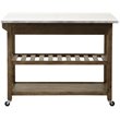 Pemberly Row Acacia Wood Kitchen Cart with Barnwood Finish