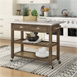 Pemberly Row Acacia Wood Kitchen Cart with Barnwood Finish