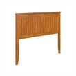 Pemberly Row Full Coastal Solid Wood Panel Headboard in Light Toffee