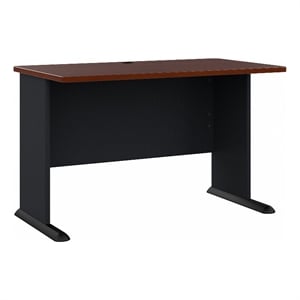 Pemberly Row Engineered Wood 48W Office Desk in Hansen Cherry and Galaxy