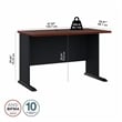 Pemberly Row Engineered Wood 48W Office Desk in Hansen Cherry and Galaxy