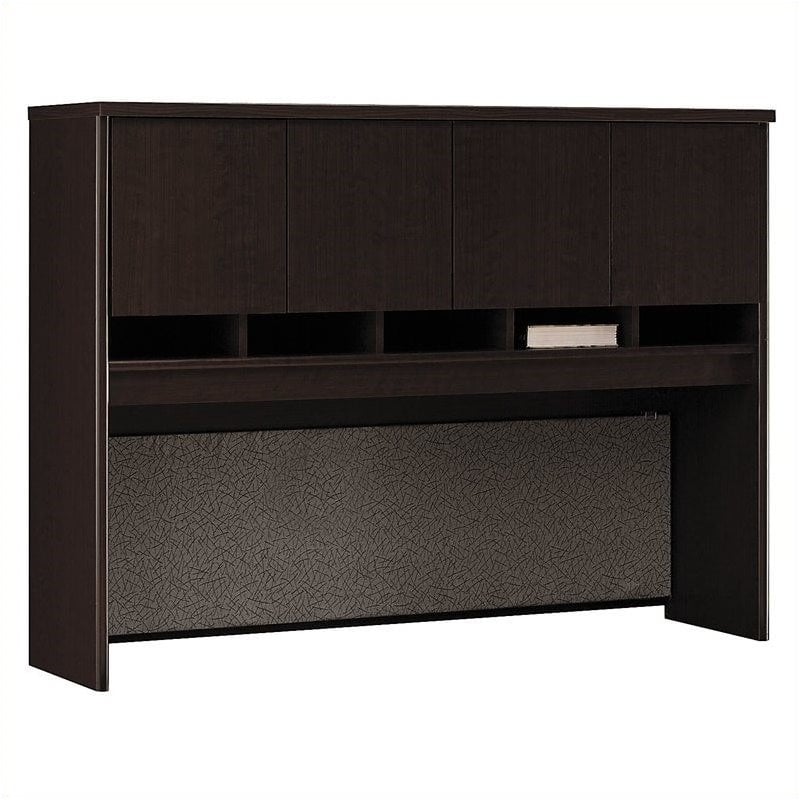 Pemberly Row Engineered Wood Transitional 60W Hutch in Mocha Cherry