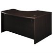 Pemberly Row Engineered Wood 60x43 Left-Handed L-Bow Desk in Mocha Cherry