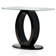Pemberly Row Contemporary Wood Console Table in Glossy Black