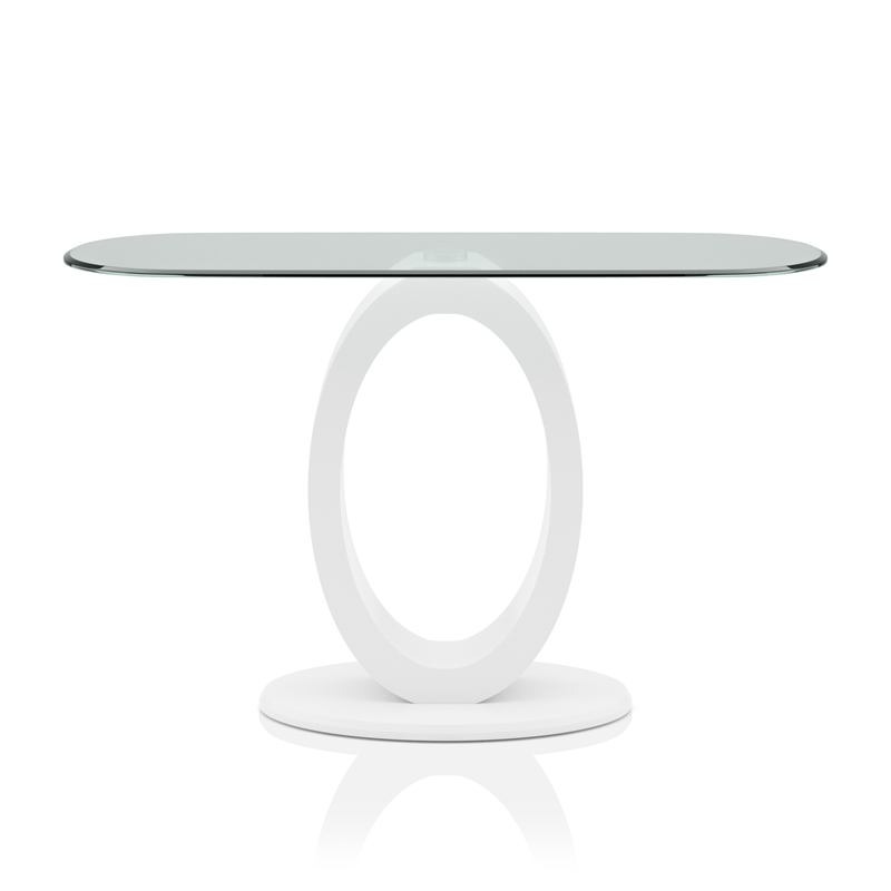 Pemberly Row Contemporary Wood Console Table in White Finish