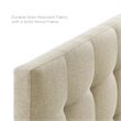 Pemberly Row Queen Upholstered Polyester Fabric Headboard in Beige