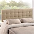 Pemberly Row King Upholstered Polyester Fabric Headboard in Beige