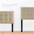 Pemberly Row King Upholstered Polyester Fabric Headboard in Beige