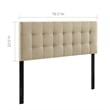 Pemberly Row King Upholstered Polyester Fabric Headboard in Beige