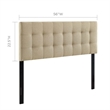 Pemberly Row Full Upholstered Polyester Fabric Headboard in Beige