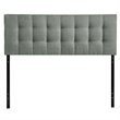 Pemberly Row Full Upholstered Polyester Fabric Headboard in Gray