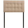 Pemberly Row Twin Upholstered Polyester Fabric Headboard in Beige