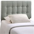 Pemberly Row Twin Upholstered Polyester Fabric Headboard in Gray