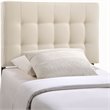 Pemberly Row Twin Upholstered Polyester Fabric Headboard in Ivory
