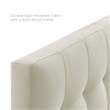 Pemberly Row Twin Upholstered Polyester Fabric Headboard in Ivory