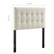 Pemberly Row Twin Upholstered Polyester Fabric Headboard in Ivory