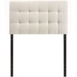Pemberly Row Twin Upholstered Polyester Fabric Headboard in Ivory