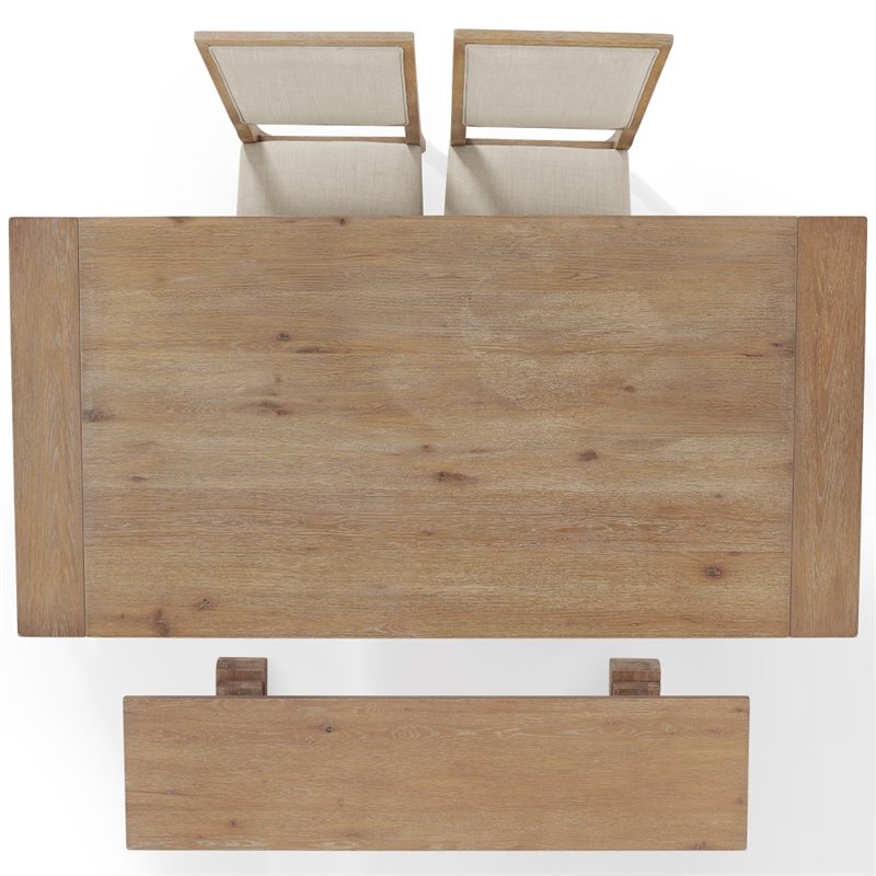 Pemberly Row 4-Piece Modern Wood Dining Set in Rustic Brown/Cream