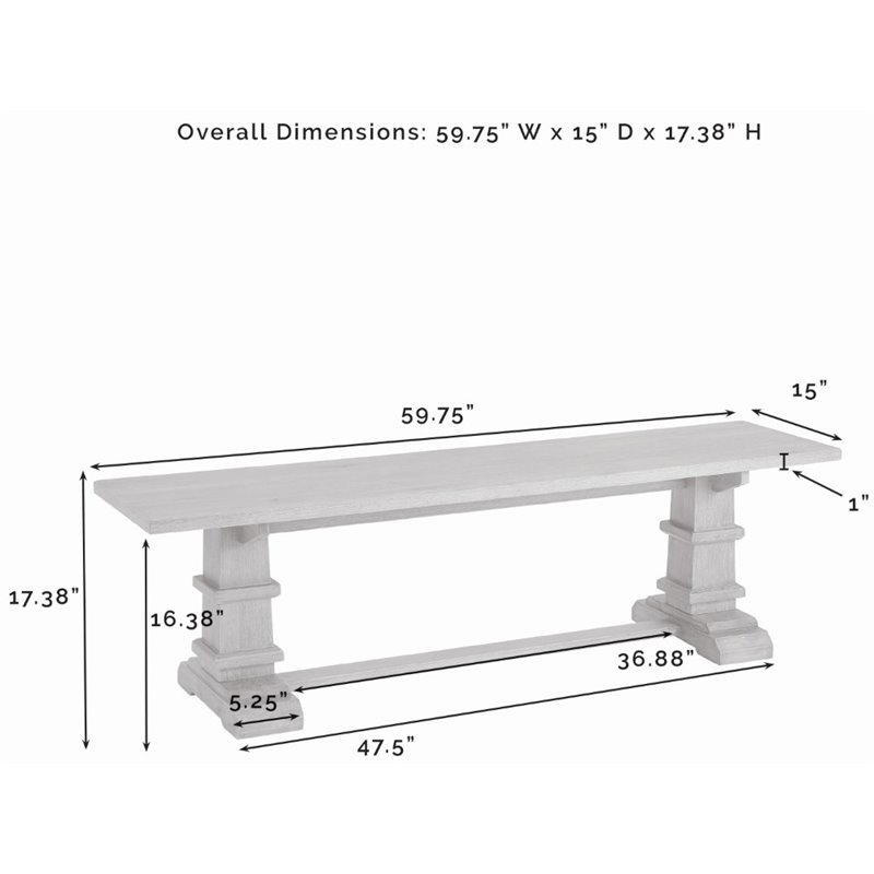 Pemberly Row 4-Piece Modern Wood Dining Set in Rustic Brown/Cream