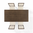 Pemberly Row Contemporary 5-Piece Dining Table Set in Dark Oak/Creme