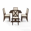 Pemberly Row Contemporary 7-Piece Dining Table Set in Dark Oak/Creme