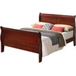 Pemberly Row Traditional Wood Queen Sleigh Bed in Cherry Finish