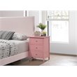 Pemberly Row Engineered Wood Contemporary 3-Drawer Nightstand in Pink