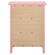 Pemberly Row Engineered Wood Contemporary 3-Drawer Nightstand in Pink