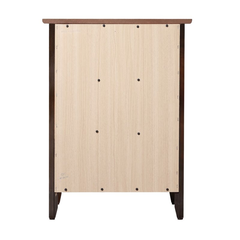 Pemberly Row Engineered Wood Transitional 3-Drawer Nightstand in Cappuccino