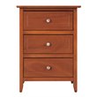 Pemberly Row Engineered Wood Transitional 3-Drawer Nightstand in Oak