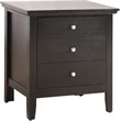 Pemberly Row Engineered Wood Contemporary 3-Drawer Nightstand in Black