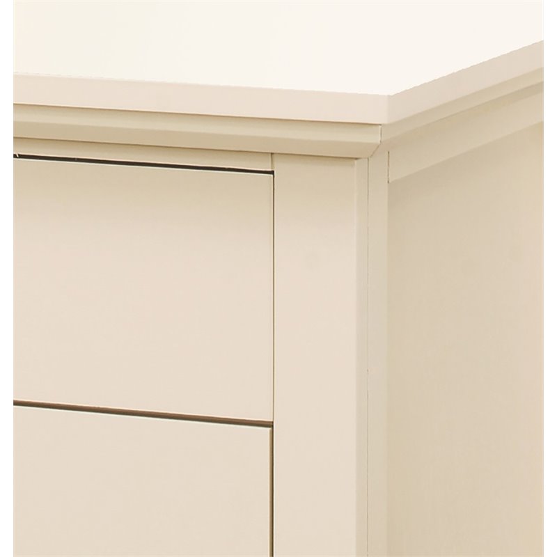 Pemberly Row Engineered Wood Contemporary 3-Drawer Nightstand in Beige