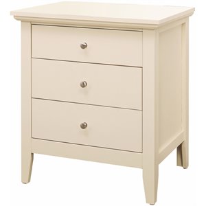 Pemberly Row Engineered Wood Contemporary 3-Drawer Nightstand in Beige