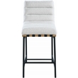 Pemberly Row Contemporary Cream Boucle Polyester Fabric Counter Stool