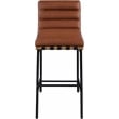 Pemberly Row Contemporary Soft Cognac Vegan Leather Bar Stool