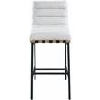 Pemberly Row Contemporary Cream Boucle Polyester Fabric Bar Stool