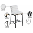 Pemberly Row Contemporary Cream Boucle Polyester Fabric Bar Stool