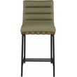 Pemberly Row Contemporary Soft Olive Green Vegan Leather Counter Stool