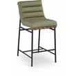 Pemberly Row Contemporary Soft Olive Green Vegan Leather Counter Stool