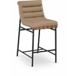 Pemberly Row Contemporary Soft Tan Vegan Leather Counter Stool