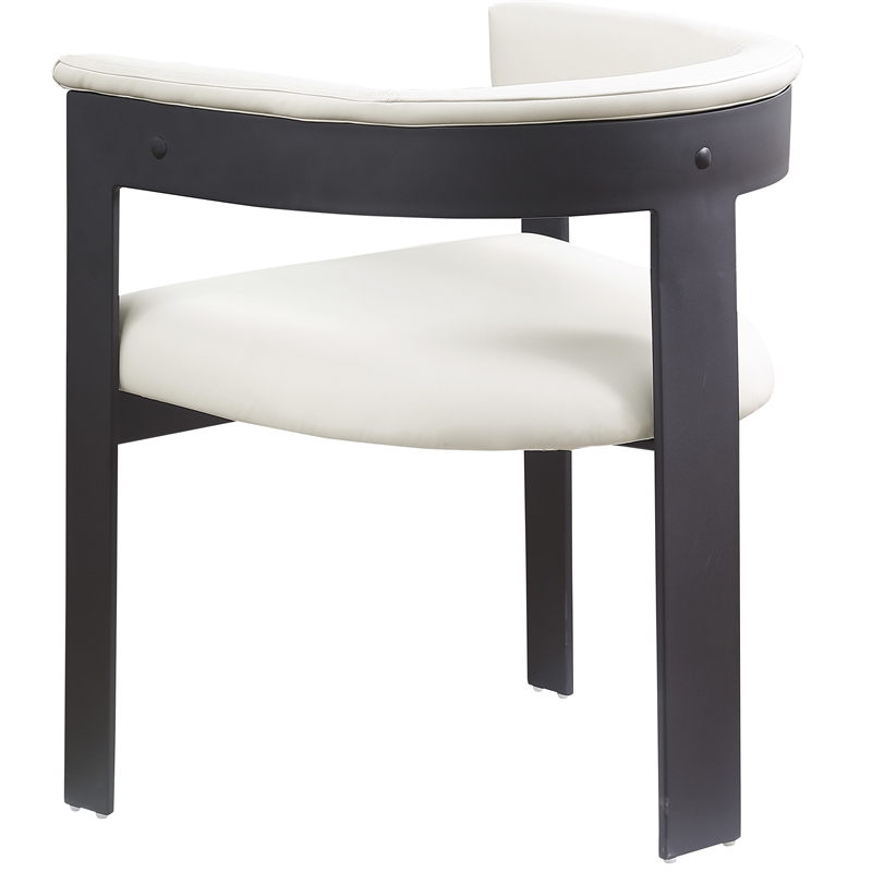 Pemberly Row Contemporary Cream Vegan Leather Dining Chair (Set of 2)