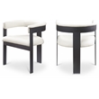Pemberly Row Contemporary Cream Vegan Leather Dining Chair (Set of 2)