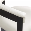 Pemberly Row Contemporary Cream Vegan Leather Dining Chair (Set of 2)
