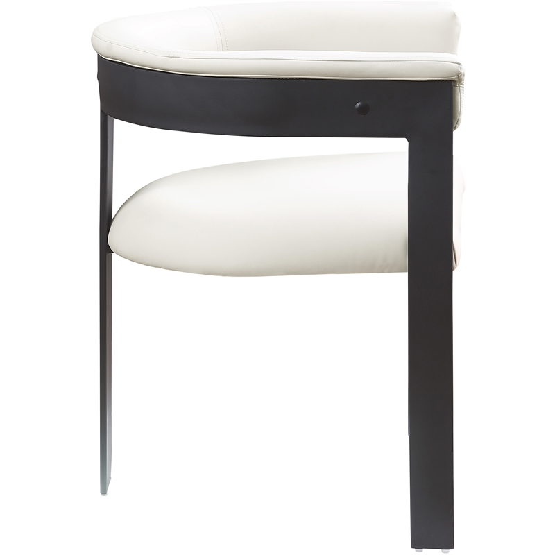 Pemberly Row Contemporary Cream Vegan Leather Dining Chair (Set of 2)
