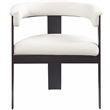 Pemberly Row Contemporary Cream Vegan Leather Dining Chair (Set of 2)