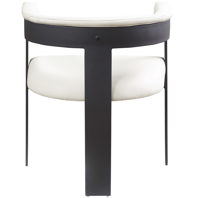 Pemberly Row Contemporary Cream Vegan Leather Dining Chair (Set of 2)