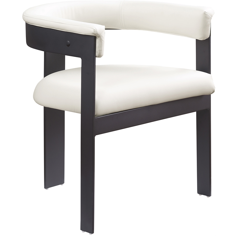 Pemberly Row Contemporary Cream Vegan Leather Dining Chair (Set of 2)