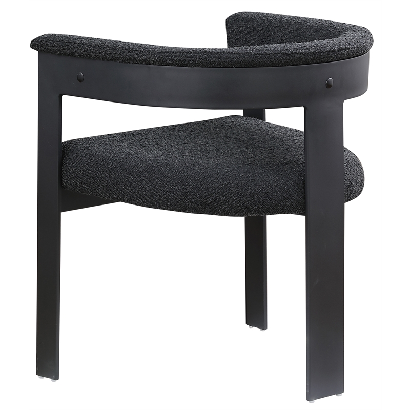 Pemberly Row Contemporary Black Boucle Fabric Dining Chair (Set of 2)