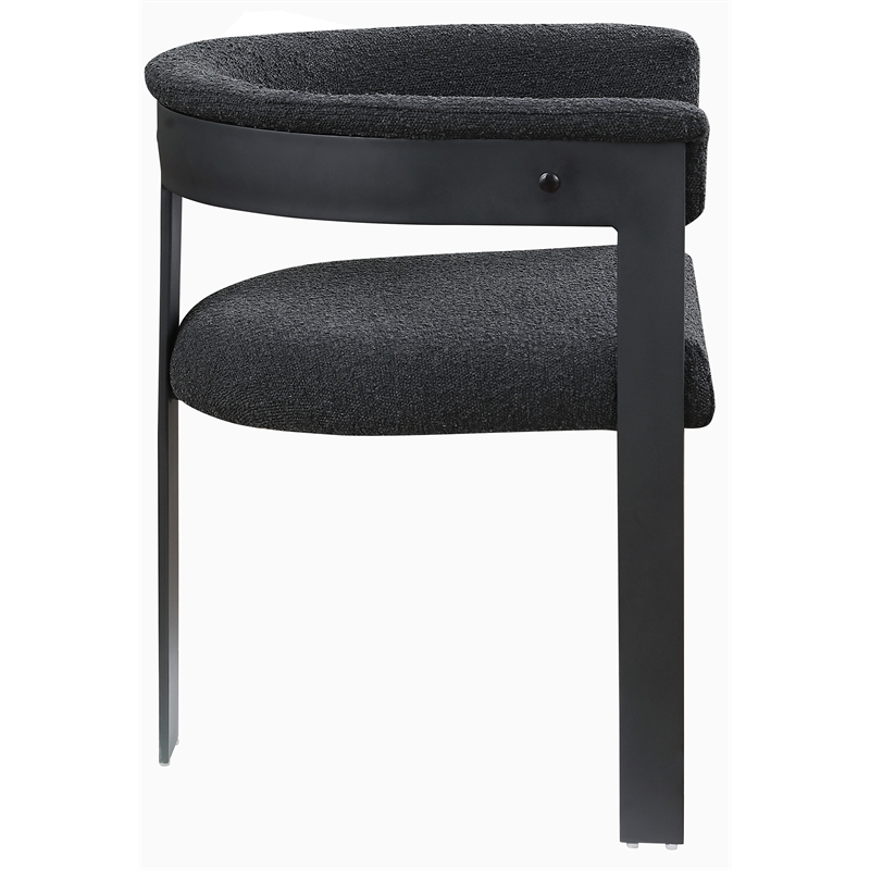 Pemberly Row Contemporary Black Boucle Fabric Dining Chair (Set of 2)